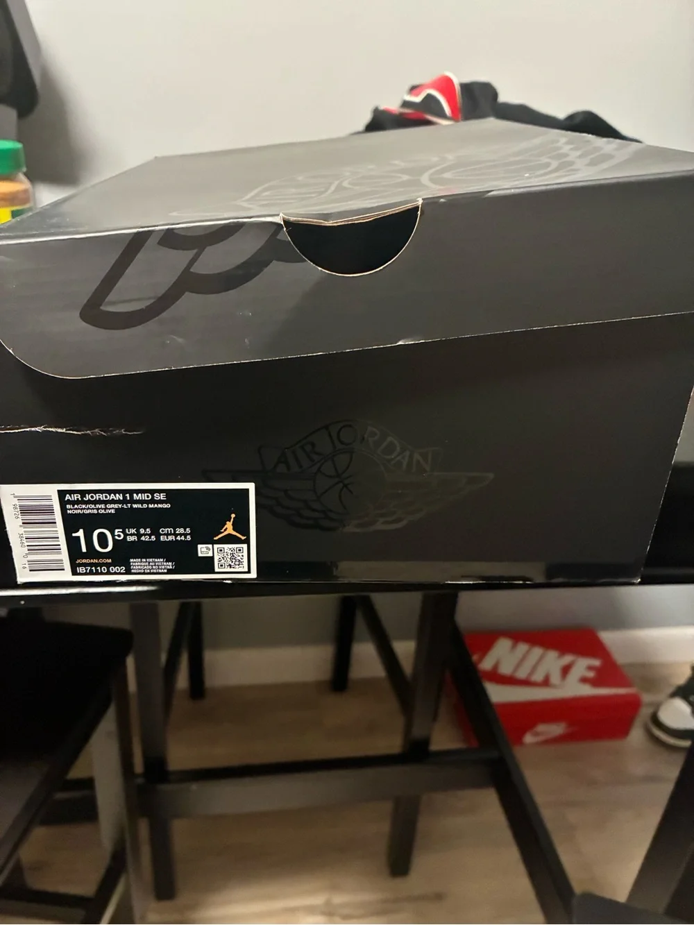 Jordan Air 1 High Top Sneakers in Black and Gray